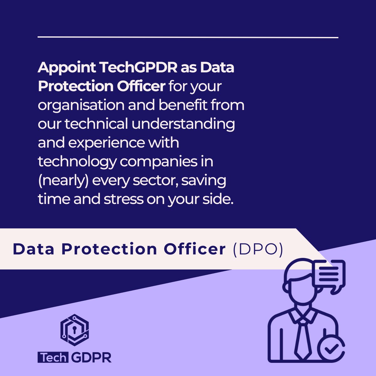 TechGDPR's tweet image. Does your organisation have the right expertise to oversee GDPR compliance?

Our  DPO service gives you access to experienced professionals who combine  regulatory insight with practical understanding of tech environments.

More information here: techgdpr.com/consultancy/da…

#DPO