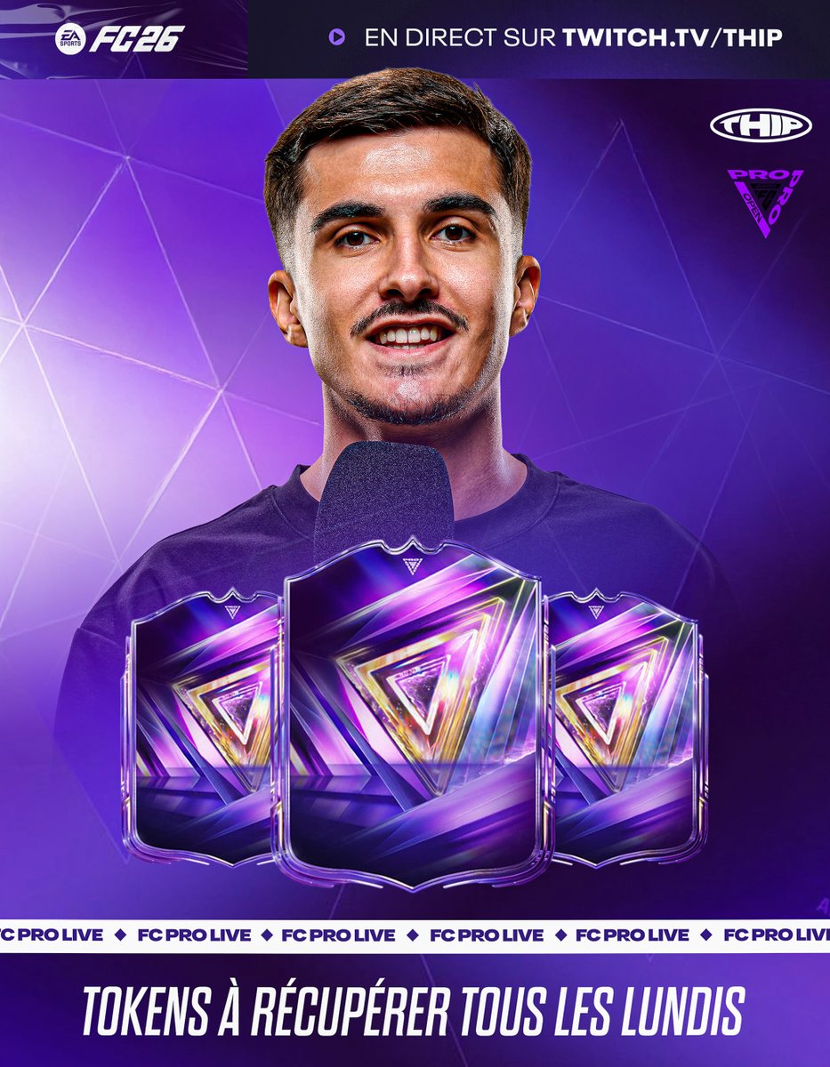 ThipOff's tweet image. Viens récupérer tes JETONS #FC26 sur MA CHAINE TWITCH dès LUNDI 19h ! 🔥

Dès 19h je serais en Live pour caster le FC Pro Open &amp;amp; suivre nos Français ! 🇫🇷

Vous aurez des JETONS/TOKENS à récupérer pour probablement avoir des PACKS/JOUEURS etc dans le jeu! 🔥