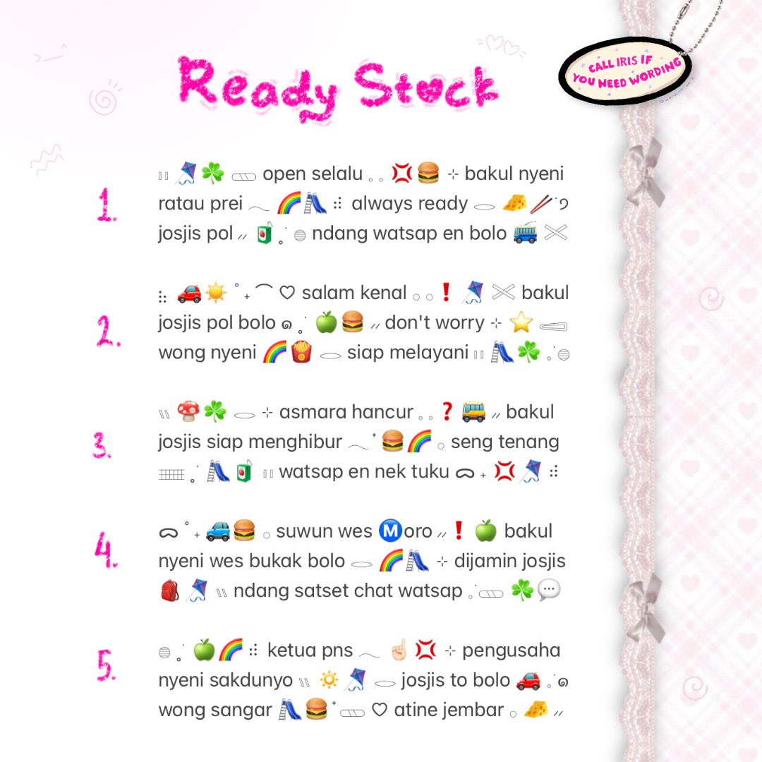 wordinh's tweet image. ⠀
kindly tap retweet  ..  tysm!  ♡

evening, tman—tmun!  🧃🚗  now ready to be adopted  ..  &amp;lt; BIO WORDING &amp;gt;  ..  adorned with sprinkle o- love from indonesian culture  🍔🛝  get yours, only 3.500 @ each!  🧀

#zonaba #zonauang rs ready stock