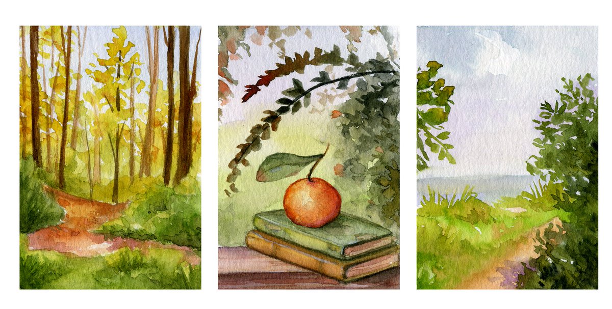 pequeños estudios en acuarela