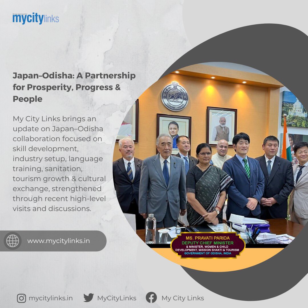MyCityLinks's tweet image. The growing partnership between #Japan and #Odisha is opening new doors for the youth of Odisha. 

Read More: mycitylinks.in/japanodisha-a-…

#japan #odisha #japanodishapartnership #skilldevelopment #culturalexchange #mycitylinks