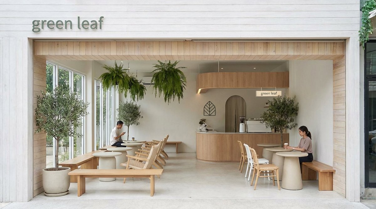 CosmoEAcc's tweet image. 试了，可能我有好一段时间没AI生图了，我最大的惊喜就是他生成的字体都是对的而且是工整的（以前我生图的字体都模糊了出幻觉了）

我生成了个咖啡厅，很满意，蛮符合我要的感觉。
这个就太基础了不必多说。

随后我想给他上强度了，我引用了他生成的咖啡店效果图希望他出施工图纸，但显然难倒…