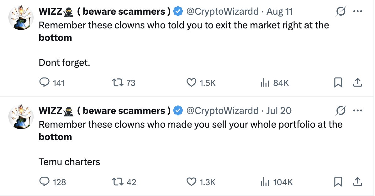 ShutUpNBuidl's tweet image. here is another fav influencer. those jul/aug sellers being the richest &quot;clowns&quot; in the space now