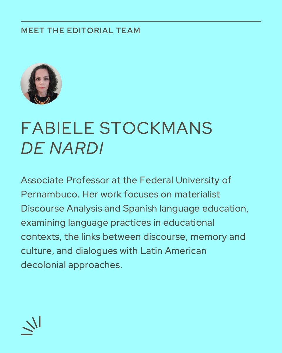As Associate Editor of Cadernos de Linguística, works on materialist Discourse Analysis, Spanish language education, and studies of discourse, memory, culture and decolonial perspectives in Latin America.
cadernos.abralin.org/index.php/cade…