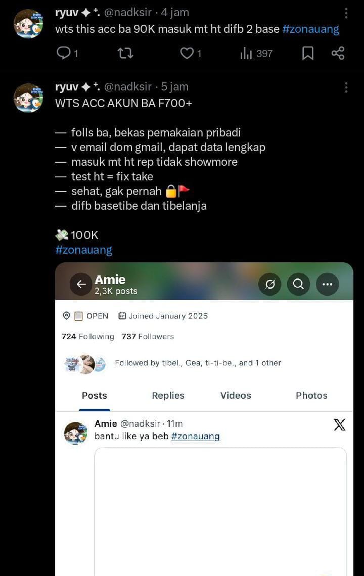 smenpai's tweet image. hati² buat para BA, terutama spess acc #zonauang

ini BA upfoll ga bertanggung jawab @nadksir
sekarang main acc nya udah dijual jadi new own, kaga tau ngilang kemana ninggalin gitu aja