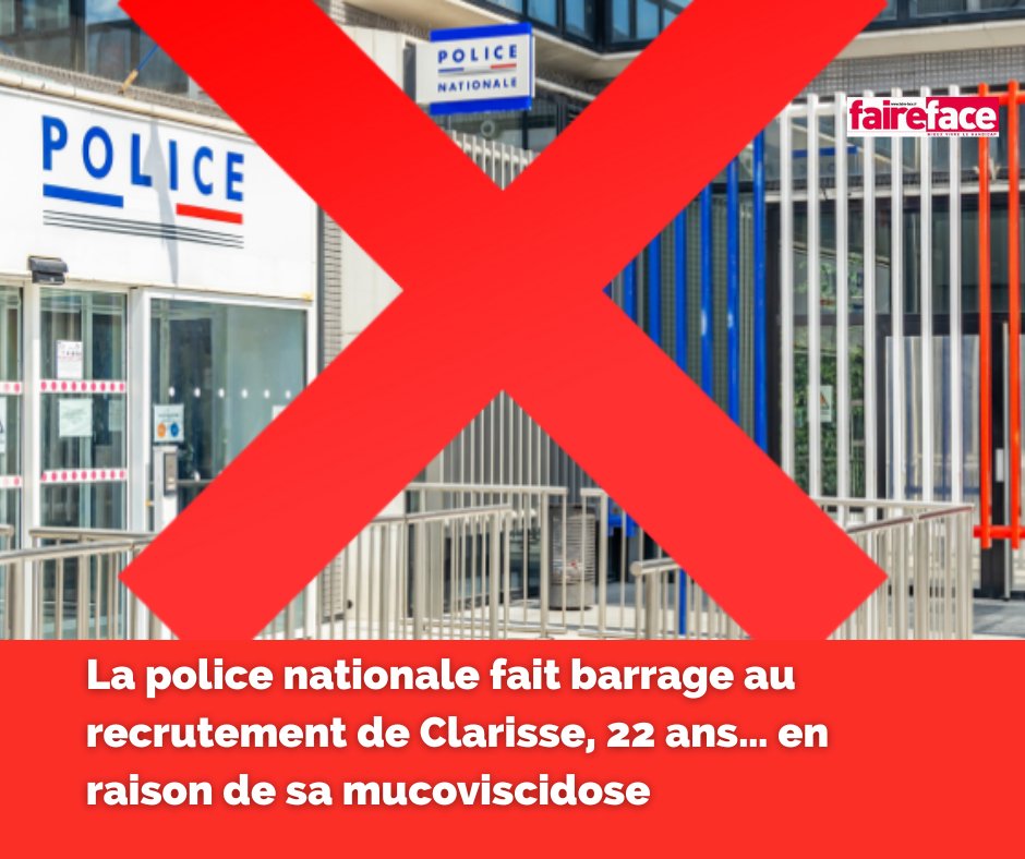 Clarisse Vaquero, 22 ans, a réussi les concours de gardien de la paix et de policier adjoint. Mais la médecine du travail l'a déclarée inapte. En cause ? 
Sa #mucoviscidose et le risque d'exposition aux gaz irritants. Une injustice pour la jeune femme.
➡️ urls.fr/SvBnGv