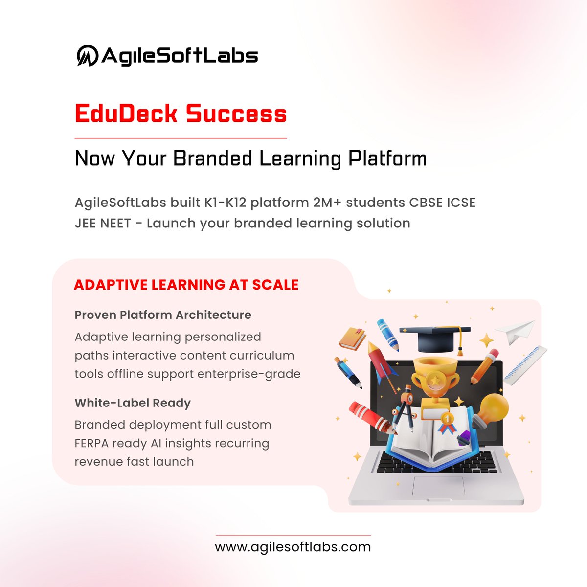 agilesoftlabs's tweet image. EduDeck: Scalable K1–K12 EdTech
A full learning ecosystem for 2M+ learners with adaptive learning, AI insights, and white-label capability—built for real outcomes and fast deployment.

🔗 tinyurl.com/26aee27e

#EdTech #K12 #AIinEducation #DigitalLearning #AgileSoftLabs