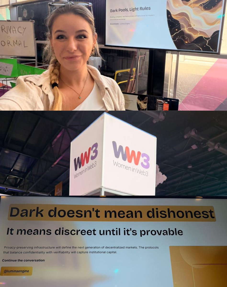 LinumLabs's tweet image. Dark in Dark Pools means discreet…
but only until it’s provable. ~@Devkrz
@LuminaEngine

On-chain truth always shows up.
The question is when.

#DarkPools #DeFi #PrivacyTech #Web3 #Crypto #OnChainData #Builders