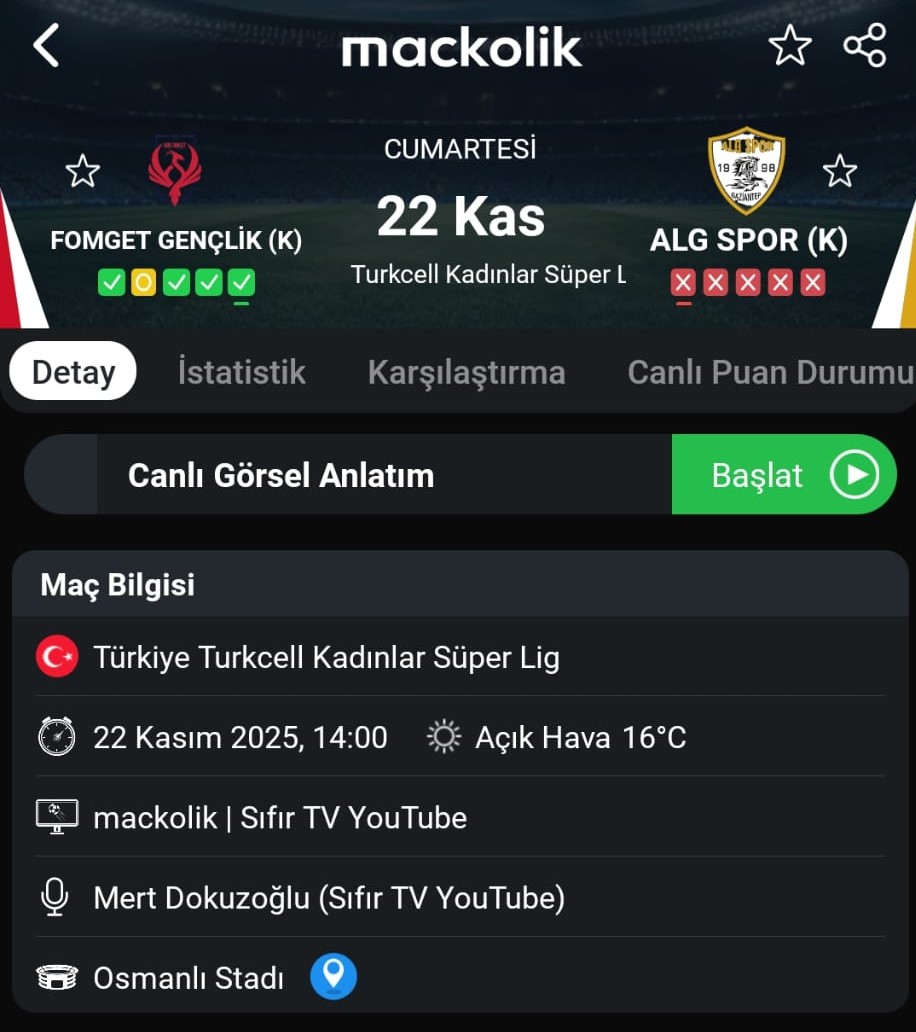 medyatik9's tweet image. Turkcell Kadın Futbol Süper Ligi 
10. Hafta 
ABB FOMGET - ALG SPOR 
Cumartesi saat 14.00 
Yenikent Osmanlı Stadyumunda 
maçın anlatımında mikrofon başındayım ⚽️🎙
#spiker #maçanlatımı #abbfomget #algspor @abbfomget @KimdeMikrofon @Kimanlatiyor 
@Sifirtvresmi @kadinfutboldnys