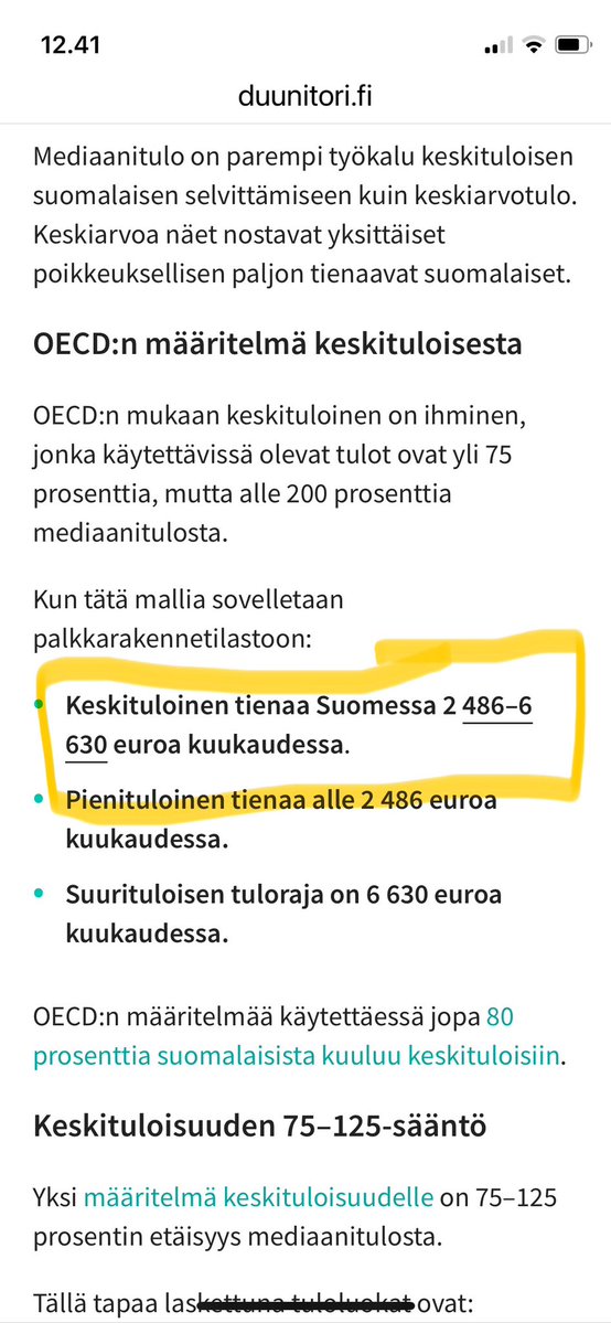 ManTray3's tweet image. Mielenkiintoista keskustelua keskituloisten määrästä Suomessa. Jos käytetään @OECD n piirissä luotua määritelmää, heitä on 80 % kansasta. Tuloveron kevennykset saa puolestani kohdistaa heille - eikun meille.

Lähde: @duunitori