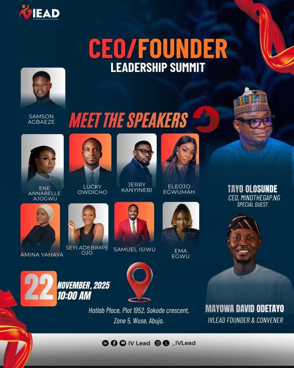 _IVLead's tweet photo. IT’S OFFICIAL!
The Founder/CEO Under 30 Leadership Summit is only ONE DAY to go!
If you’re still waiting for a sign… this is it.
Seats are almost gone.
Register Now: https://t.co/enTPVB32AW
#LeadershipSummit #CEOFOUNDER #MeetTheSpeakers #VisionaryLeaders #Innovation #IvLead https://t.co/3jBOEbWzSg