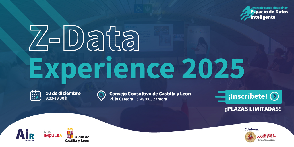 AIOpenSpace's tweet image. 📢Z-Data Experience 2025
🗓10 de diciembre |⏰9:00–19:30
📍Consejo Consultivo de Castilla y León, Zamora
#IA, #EspaciosdeDatos, #DLT y #AprendizajeFederado en una jornada con expertos nacionales e internacionales.
➡️¡Vive la experiencia! dataspace.air-institute.com/z-data/
@TheAirInstitute