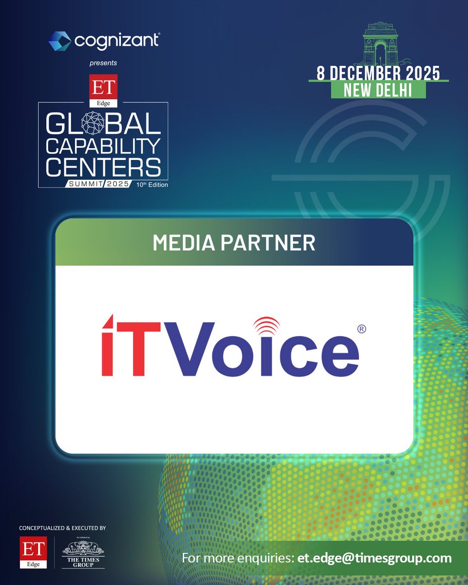 ET_Edge's tweet image. Thrilled to have @itvoice join us as our Media Partner for the @Cognizant  presents 10th Edition of the ET Edge GCC Summit 2025
​
This December, India’s leading minds will convene in New Delhi to explore the next wave of transformation across AI, ESG and real estate,…