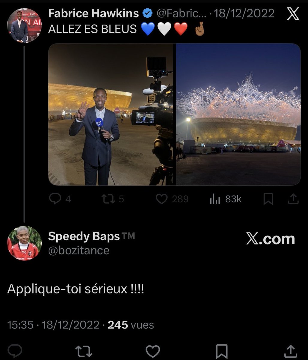 bozitance's tweet photo. @lnstantFoot @CanalSupporters Fabrice Hawkins est un journaliste sympathique mais je lui en ai longtemps voulu pour son erreur un jour de finale de CDM. 
Tout doit être parfait dans ces journées historiques pour gagner.
Il m’a bloqué pour cette remarque 
@FabriceHawkins faisons la paix et avançons ensemble https://t.co/gLM5gZsqT1