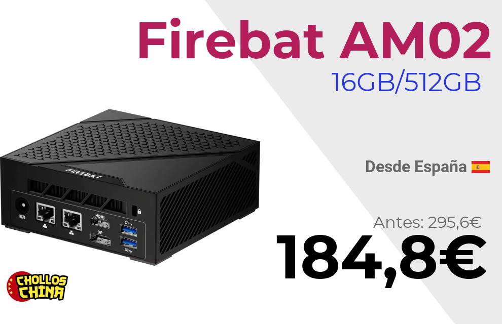 gangasxiaomiym's tweet image. Mini-PC Firebat AM02 16GB/512GB por 184,8€
 cholloschina.com/mini-pc-fireba…