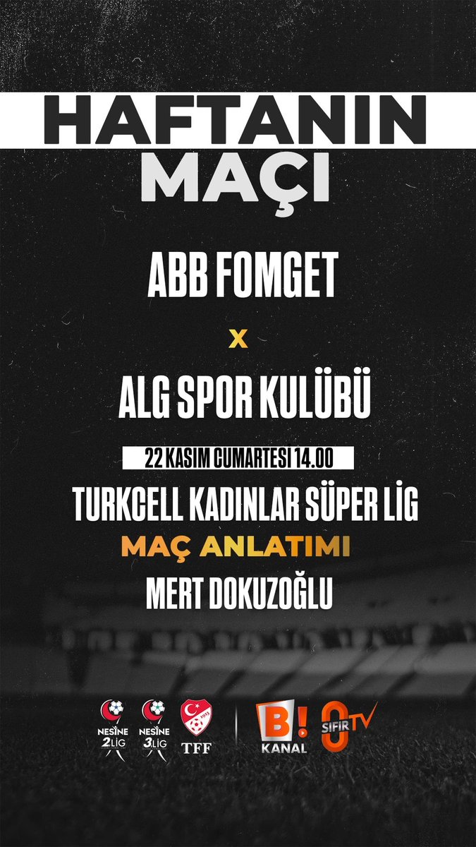medyatik9's tweet image. Turkcell Kadın Futbol Süper Ligi 
10. Hafta 
ABB FOMGET - ALG SPOR 
Cumartesi saat 14.00 
Yenikent Osmanlı Stadyumunda 
maçın anlatımında mikrofon başındayım ⚽️🎙
#spiker #maçanlatımı #abbfomget #algspor @abbfomget @KimdeMikrofon @Kimanlatiyor 
@Sifirtvresmi @kadinfutboldnys