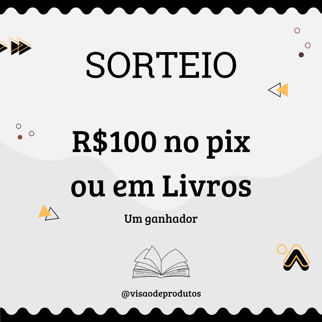 ✨ SORTEIO ESPECIAL ✨

Quer ganhar R$100,00 no pix ou em livros?

Para participar:

*Seguir <a href="/visaodeprodutos/">Achados da Internet</a>
*Dar RT nesse post e no post mencionado.
*Comentar nesse post.

🗓️ Resultado dia 28/11