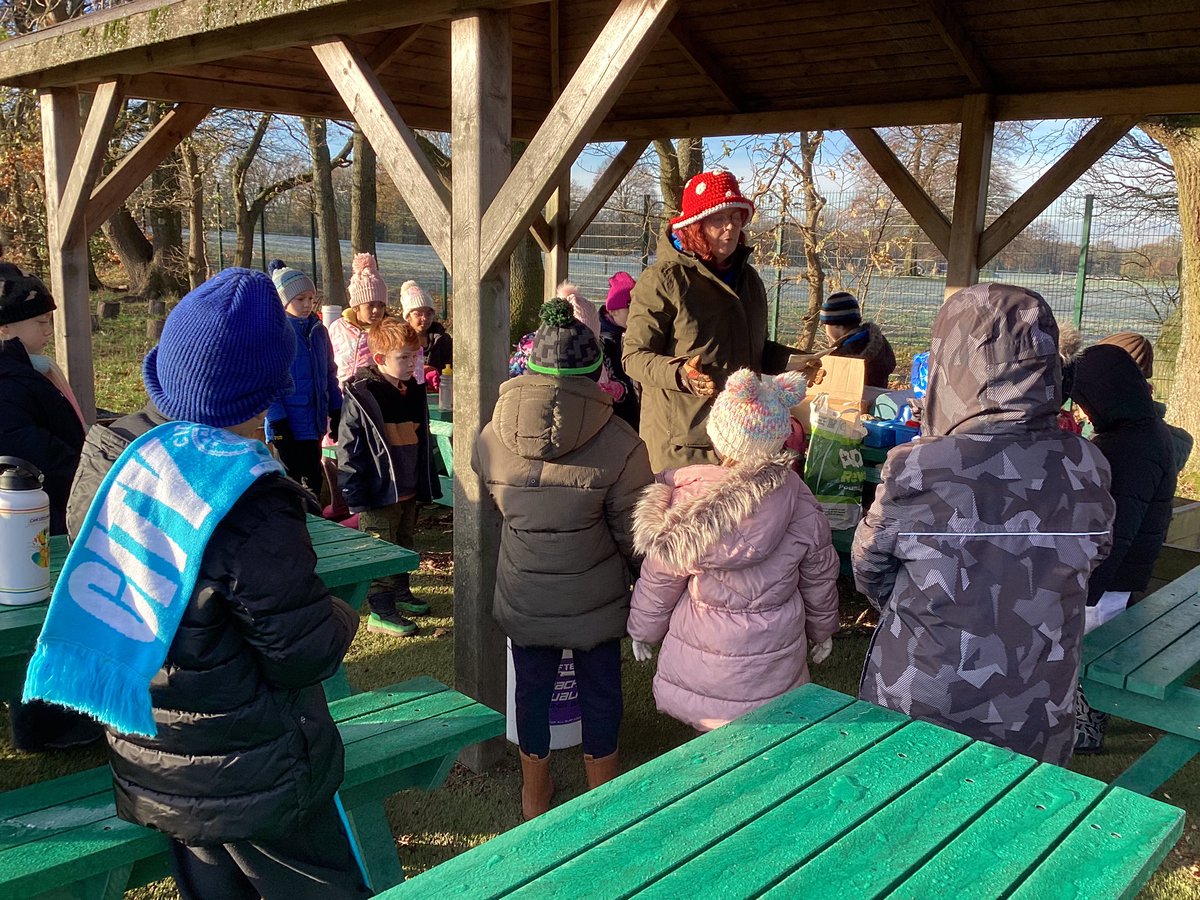 Y3 are wrapped up and raring to go for Forest School this morning.