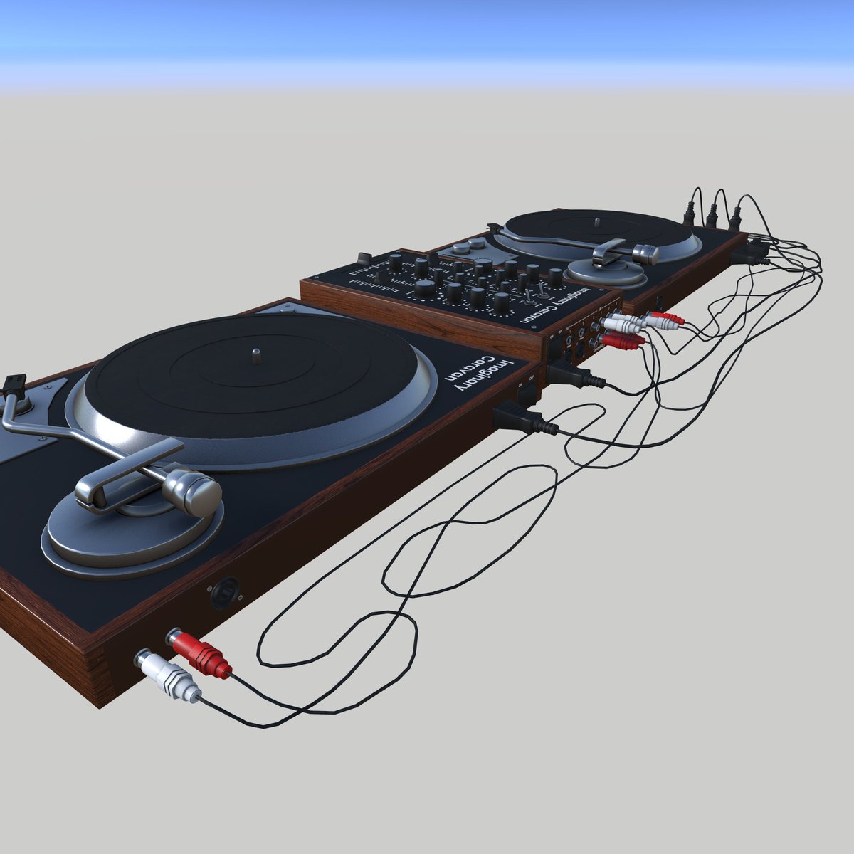 落ち着いたデザインのDJセット（Mixer &amp; RecordPlayer） | Imaginary Caravan coquelicotz.booth.pm/items/7674827 #booth_pm 

販売開始しました～。あんまピカピカしないDJセットが欲しかったので作りました。背面も頑張って作りました！よろしければどうぞ！🥳