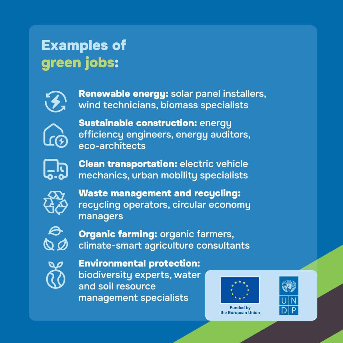 UNDPMoldova's tweet image. Green jobs boost the economy while protecting people &amp;amp; nature.
With UNDP &amp;amp; 🇵🇱 support, 15 🇲🇩 companies develop innovative solutions in renewable energy, sustainable packaging, climate-smart agriculture &amp;amp; eco-construction. Let us join efforts to advance the #GreenTransition!