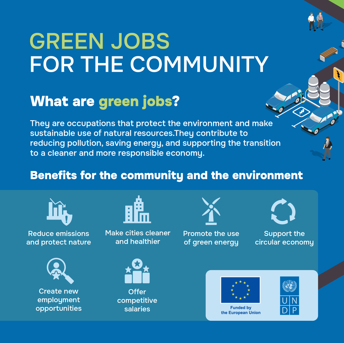 UNDPMoldova's tweet image. Green jobs boost the economy while protecting people &amp;amp; nature.
With UNDP &amp;amp; 🇵🇱 support, 15 🇲🇩 companies develop innovative solutions in renewable energy, sustainable packaging, climate-smart agriculture &amp;amp; eco-construction. Let us join efforts to advance the #GreenTransition!