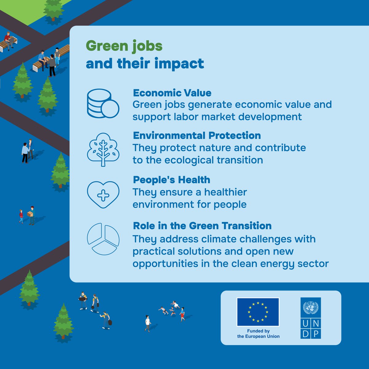 UNDPMoldova's tweet image. Green jobs boost the economy while protecting people &amp;amp; nature.
With UNDP &amp;amp; 🇵🇱 support, 15 🇲🇩 companies develop innovative solutions in renewable energy, sustainable packaging, climate-smart agriculture &amp;amp; eco-construction. Let us join efforts to advance the #GreenTransition!