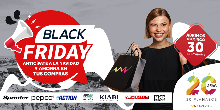 🖤 𝗕𝗟𝗔𝗖𝗞 𝗙𝗥𝗜𝗗𝗔𝗬 🖤⁣
⁣
¿Estás preparad@ para los descuentazos que se vienen en Málaga Nostrum? 👀🖤⁣
⁣
El Black Friday llega con ofertas irresistibles… y si aquí siempre encuentras 𝗽𝗿𝗲𝗰𝗶𝗼𝘀 𝗶𝗻𝗰𝗿𝗲í𝗯𝗹𝗲𝘀, imagina lo que te espera ahora. 😏✨⁣