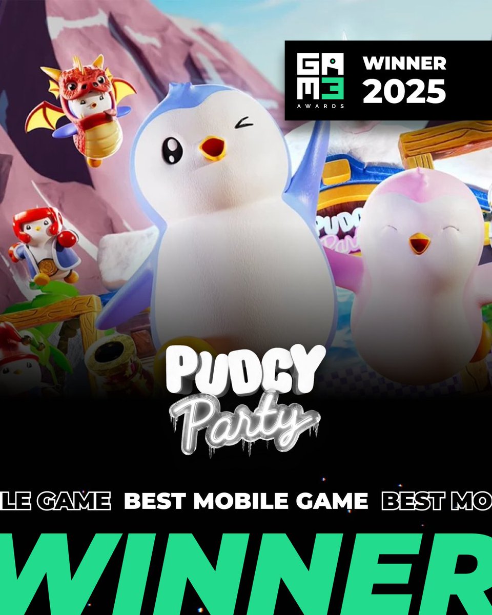 GAM3Sgg_'s tweet image. Congratulations to @PlayPudgyParty for winning Best Mobile Game in the 2025 GAM3 Awards! ✨