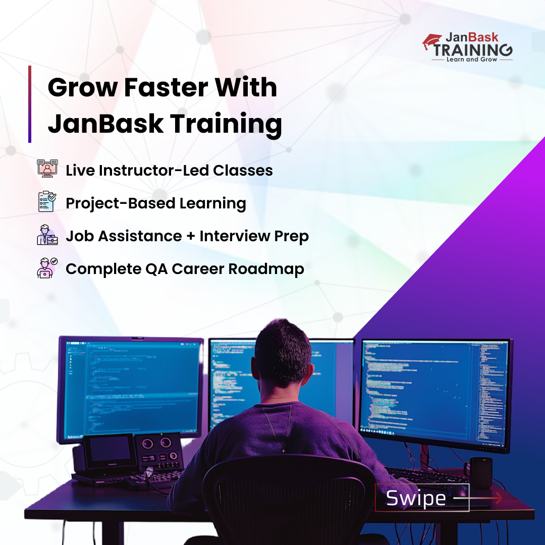 janbasktraining's tweet image. Every expert tester was once a beginner — what made them grow?

Real projects. Live mentoring. Job-ready skills. 🚀
Start your QA journey with confidence:
👉 janbasktraining.com/online-qa-trai…

#QATesting #CareerGrowth #QAEngineer