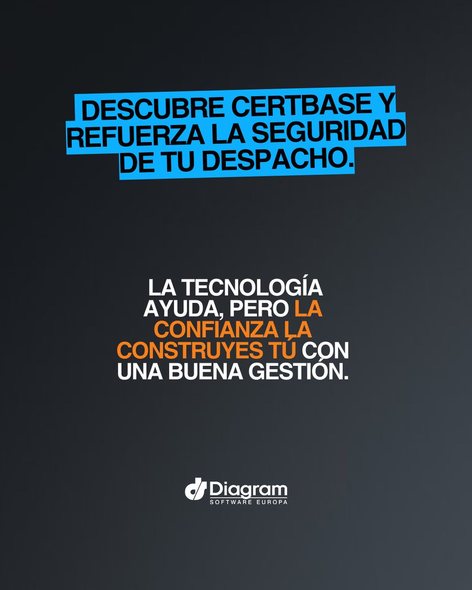DiagramSoftware's tweet image. 🔐 La seguridad documental ya no es opcional: cada envío o firma implica riesgos. 

Con CERTBASE en DIAGRAM, despachos y empresas certifican documentos, garantizan trazabilidad y reducen riesgos en tiempo real. 

#SeguridadDigital #CERTBASE #GestiónDocumental #DIAGRAM