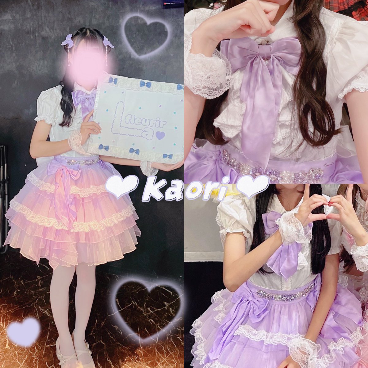 La_fleurir_'s tweet image. ✧———✧ ——— ✧ ———✧———✧ ——— ✧
              ふるりる週間5⃣日目💜

メンバーがFreshで着用した衣装のポイントを紹介します！！最終日はかおりんです⟡.·*.
ふるりるメンバーがそれぞれ心を込めて作成した衣装どうだったかなー？？ ↓ALT