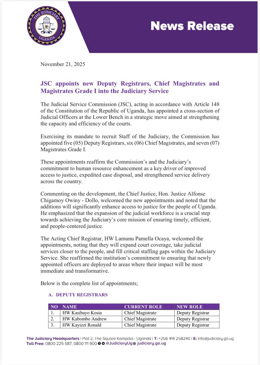 Judiciary Uganda tweet media