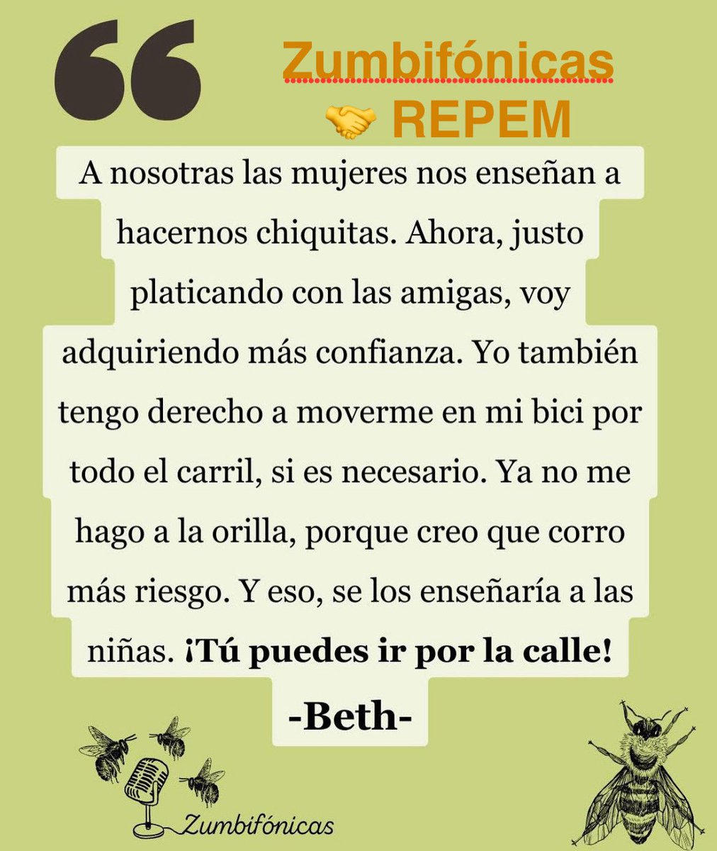 #Rumboal25N Escucha el podcast #MujeresEnBicicleta realizado por @zumbifonicas 🔥 🇲🇽 en open.spotify.com/episode/40MSwa…