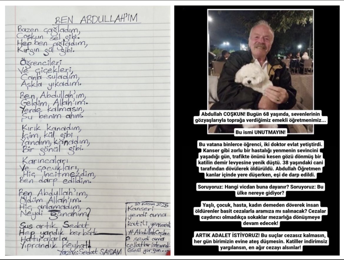 sedatsaydam49's tweet photo. “#Kanser”i yendi ama “#Katil”i yenemedi…
#AbdullahCoşkun
O sevdi ama #Cellatlar istemedi…
#Gönül #yorgun… https://t.co/Zgp0kj4dfF