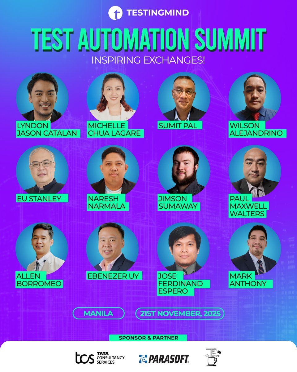 testingmindcon's tweet image. What a day, Manila! 💥
Thank you to every speaker, panelist &amp;amp; attendee who made #TestAutomationSummit 2025 a success.
From GenAI to full-stack QE, the future of testing is here — and you helped shape it.
🌍 See you at the next one!
#AITesting #QA #TechEvents