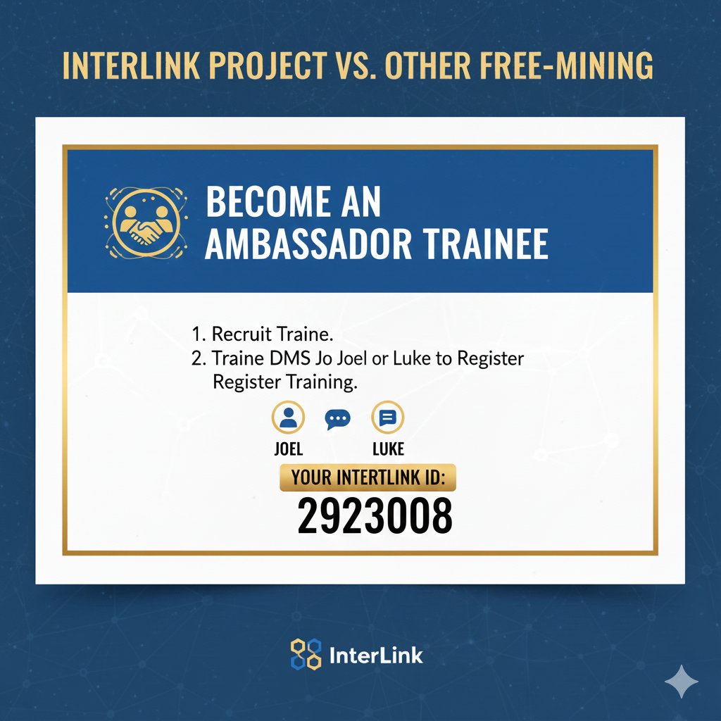 mans6330's tweet image. InterLink vs. Other Free-Mining? The choice is clear!
​Join me as an Ambassador Trainee and step up your game.
​Use ID: 2923008 to register! 🤝
​#InterLinkProject #Ambassador #Mining#itl#itlg#itlx#interlink