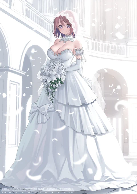 なんか白いドレス着てるチョコモスさん (*'꒳`*)デヘェ リクエストありがとうございました!! #花騎士 #フラワーナイトガールイラスト #skeb