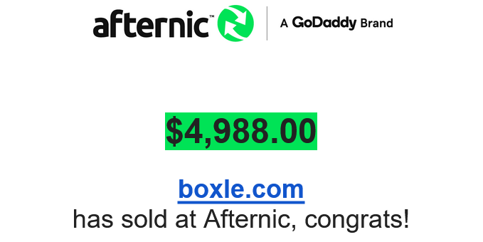 justdropped's tweet image. Just sold Boxle.com for $4,988.  Hold time 15 years!    namebrowse.com/jdnewsletter/d… #Domains #afternic #sidehustle #godaddy #Crypto #domainssold #Blockchain #joshallen #Texans #Bills