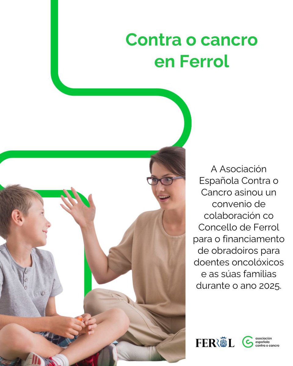 ContraCancerAC's tweet image. A Asociación Española Contra o Cancro asinou un convenio de colaboración co @FerrolOficial para o financiamento de obradoiros para doentes oncolóxicos e as súas familias durante o ano 2025.

#todoscontraelcáncer #contraelcancer