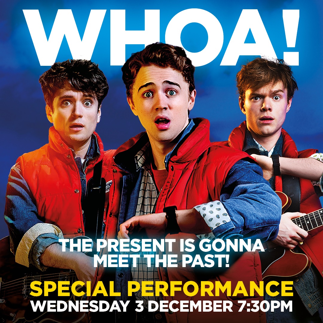 THREE Marty’s in ONE timeline??!! 🤯

Olly Dobson and <a href="/BenMJoyce/">Ben Joyce</a> will join Caden Brauch in Hill Valley for a special performance to celebrate 40 years since #BackToTheFuture's UK film premiere... where all THREE will play the role of MARTY MCFLY throughout the evening!!! 🎸⚡️