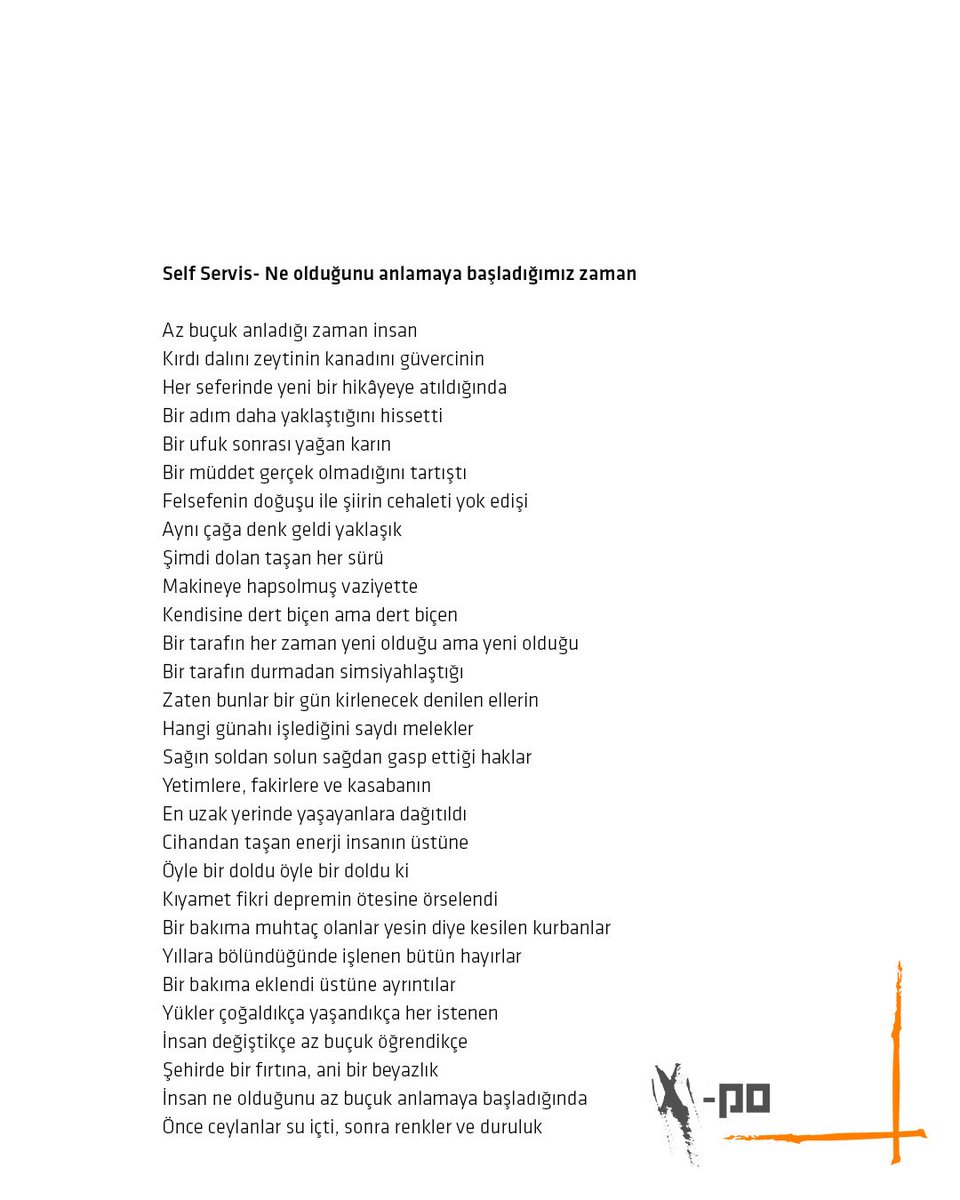 [Furkan Katuç - Self Servis Şiirleri] 
#Xpoetry #Xpoetries #BuzdokuzXPo