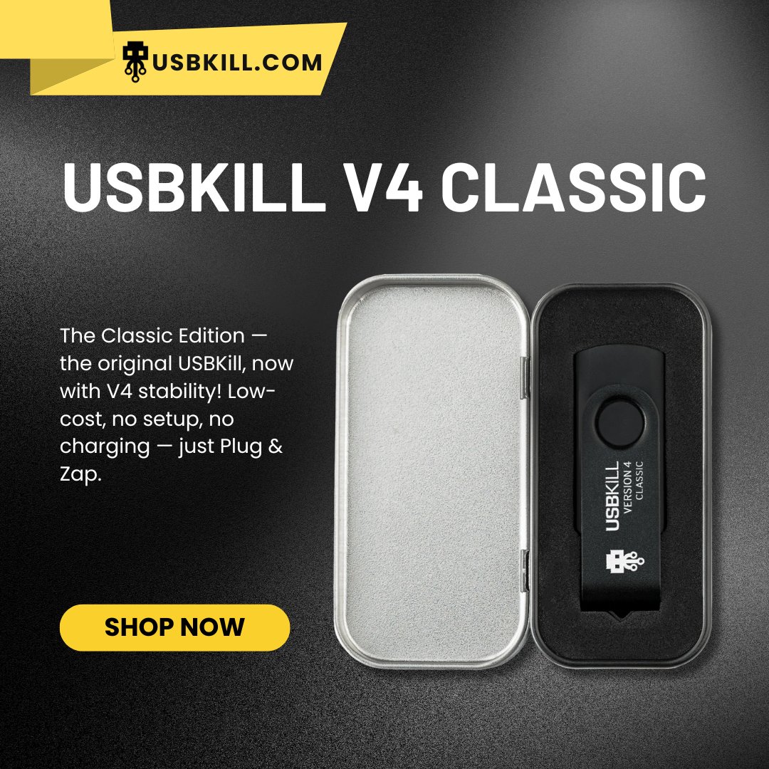 USBKill's tweet image. 🚀 Start your journey into professional hardware testing with USBKill V4 Classic—efficient, affordable, and effective. l.usbkill.com/SbaYL 
#HardwareTesting #USBKillV4 #USBKill #Pentesting #infosec #security #RedTeam