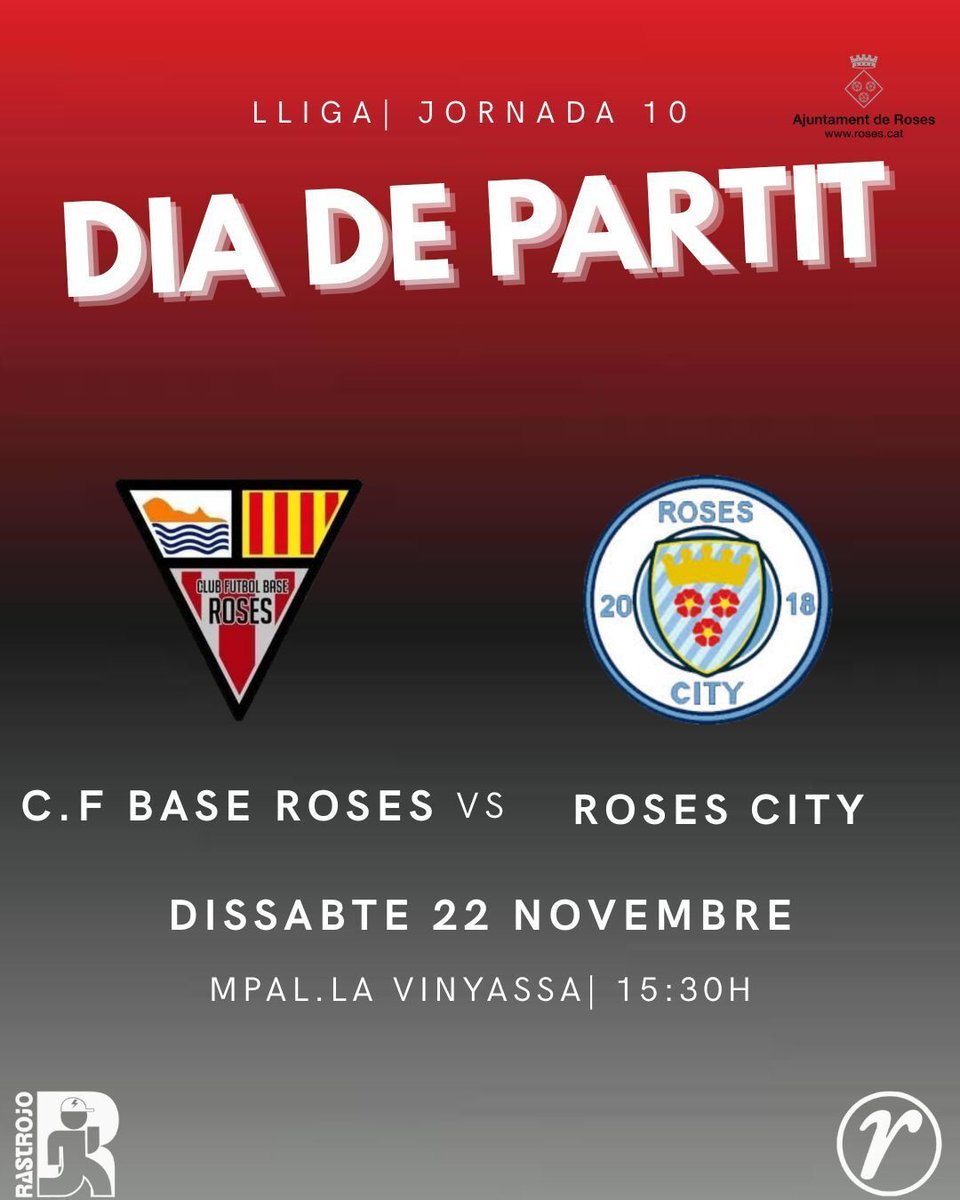⚽️ [PRIMER EQUIP] Ens toca reaccionar, i no hi ha millor manera que fer-ho a casa! Demà dissabte, a 2/4 de 4 de la tarda, rebrem el 3r classificat de #3Cat1, el Roses City.

💯 Som-hi Base!!

#cfbaseroses #baseroses #somdelbase #somelquevolemser #aRoses #futbolcat