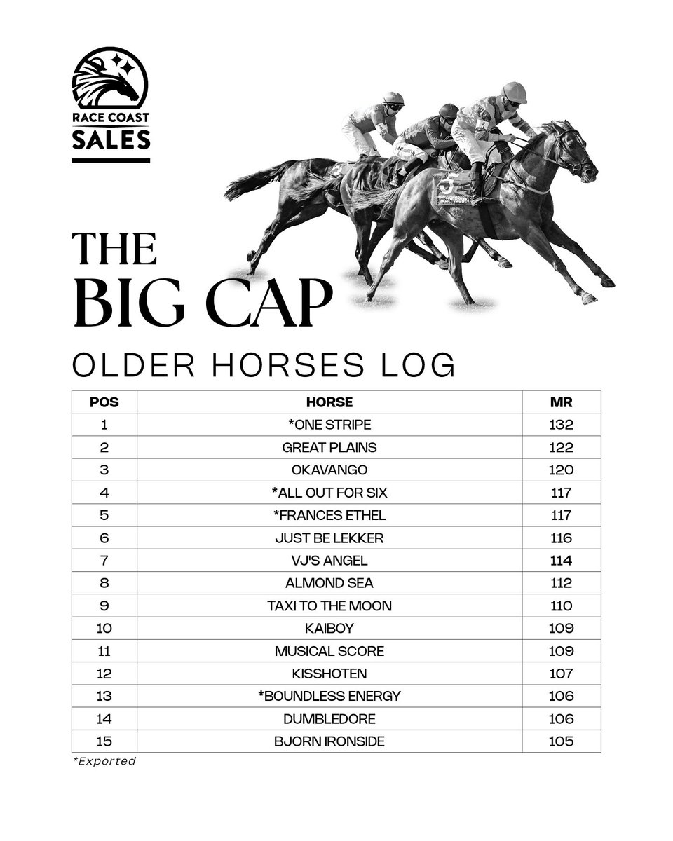 Chasing the Big Cap!

Check out the updated Big Cap Logs as of 20 November 2025.

#RaceCoastSales