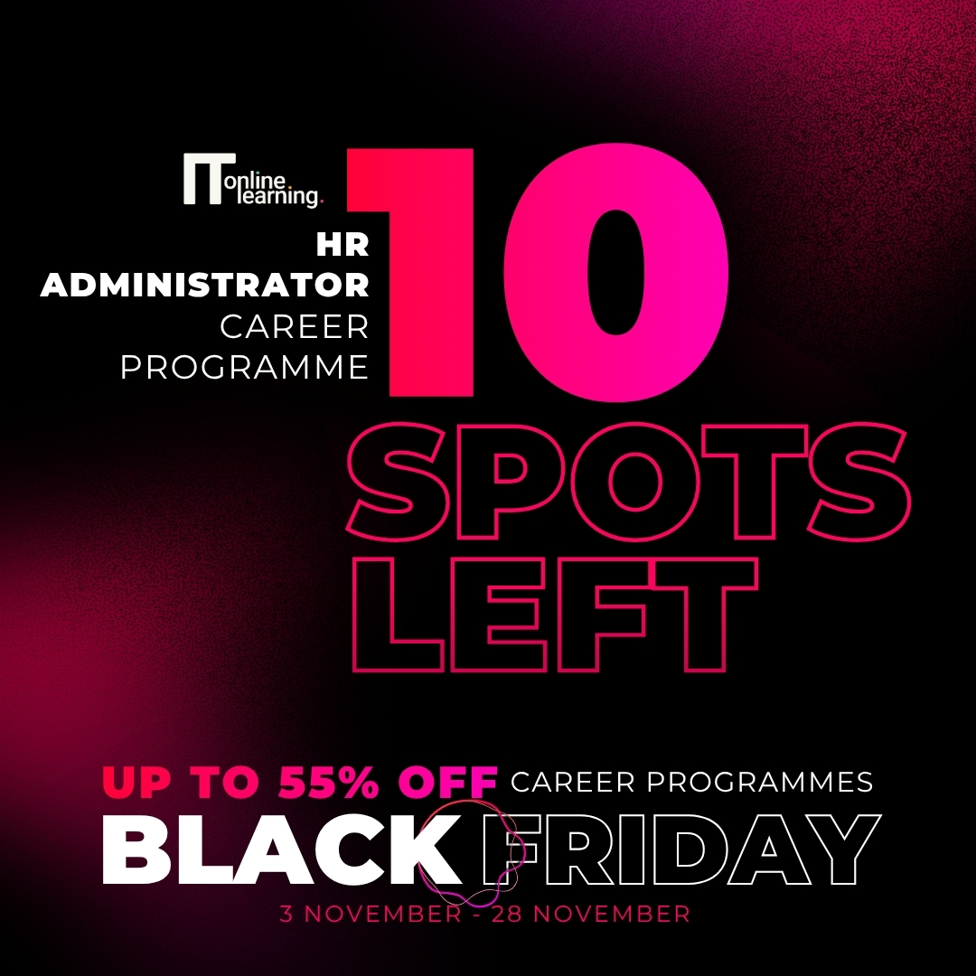 IT_PM_Training's tweet image. Limited spots left on our HR Manager and HR Administrator Programmes. Build a structured HR career with support from enrolment to certification, and take advantage of our Black Friday savings.

Enrol now and save up to 55%: shop.itonlinelearning.com/hr-courses/

#HRCareers #BlackFridaySale