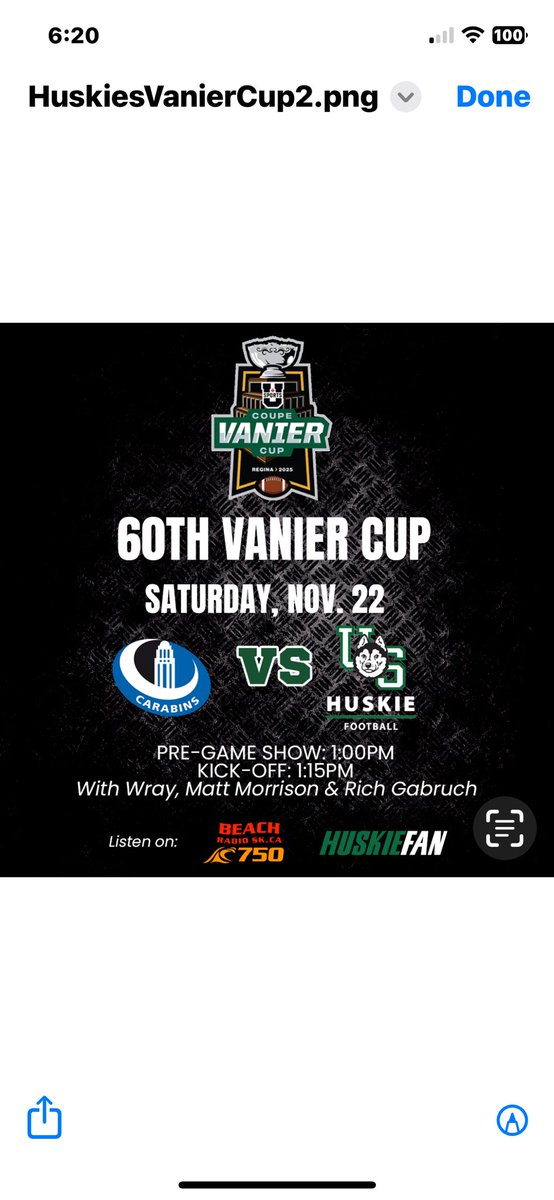 5 degrees and a wind around just 15km for the big game tomorrow in Regina. One more sleep. Can’t wait to work with ⁦<a href="/RGabruch/">Rich Gabruch</a>⁩ and ⁦<a href="/MattMorrison72/">Matt Morrison</a>⁩ on the 60th Vanier Cup starting at 1:00 P on ⁦<a href="/750beachradiosk/">750 Beach Radio SK</a>⁩ and the free @huskiefan app.