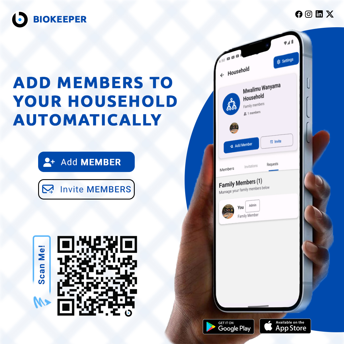 Biokeeper_App's tweet image. Ever wished managing your family was as easy as clicking a button?😄

Well… @Biokeeper_App just said “Hold my app.”

Now you can add family members to your household automatically;
✅ no long explanations,
✅ no confusion,
✅ no “I’ll do it later” excuses.