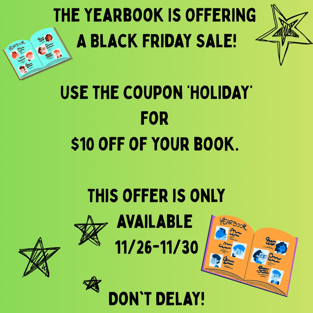 This just in! YEARBOOK SALE! Don't miss it!