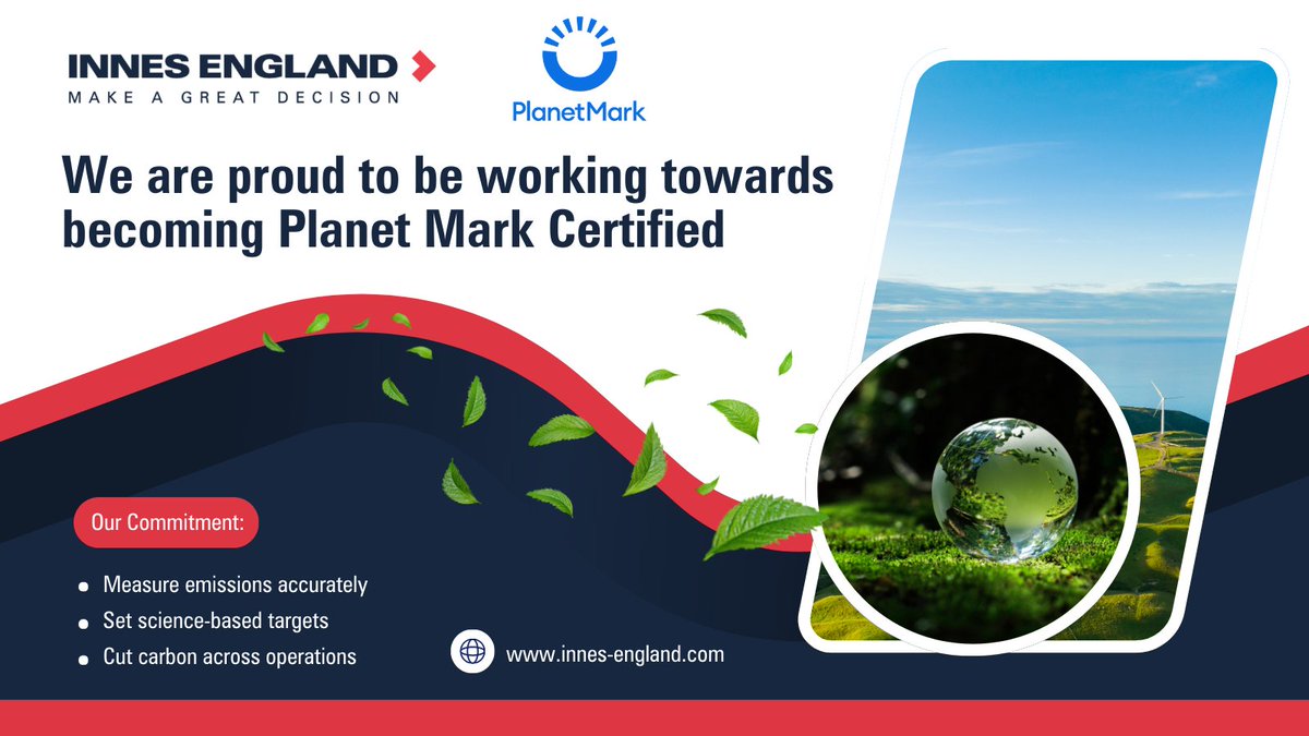 We’re proud to share that Innes England is now working towards <a href="/ThePlanetMark/">PlanetMark</a> Certification. A key step on our journey to net zero. We’re committing to measuring our full emissions footprint, setting science-based targets and making meaningful reductions across our business.