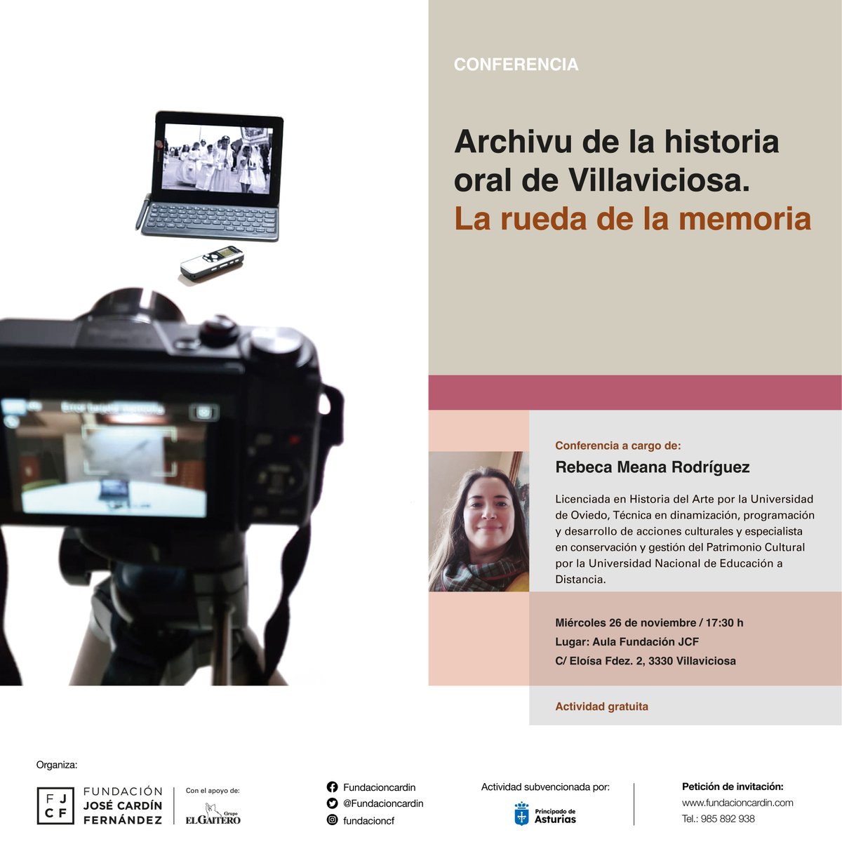 Recordad que el⚠️Miércoles 26/11 , a las 17:30 h, os esperamos en la Fundación JCF para hablar, junto a la responsable del #AHOV , de "La rueda de la memoria" <a href="/GrupoElGaitero/">Grupo El Gaitero</a> <a href="/Comarcasidra/">Comarca de la Sidra</a> <a href="/FAAVVI/">FAAVVI</a> <a href="/GobAsturias/">Principado de Asturias</a> <a href="/FBelenos/">Fundación Belenos #oficialidá</a> <a href="/asaeeantropo/">ASAEE</a> <a href="/esartuniovi/">EsArt UniOvi</a> #Historias de #Villaviciosa 🍎